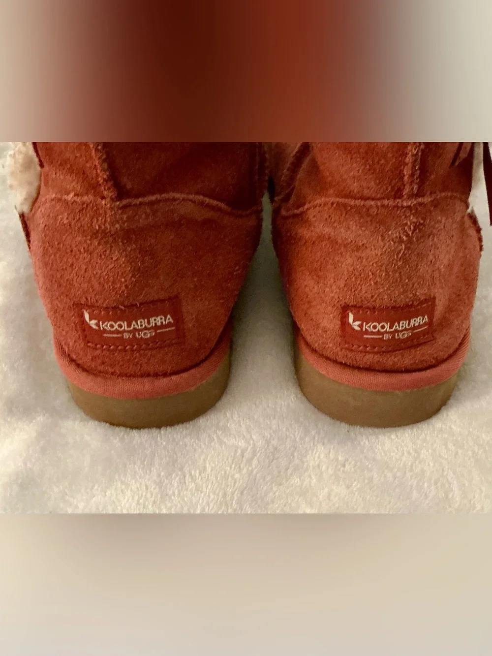 UGG Koolaburra Suede Ankle Boots Red Sand with Bow Size 10 / 41